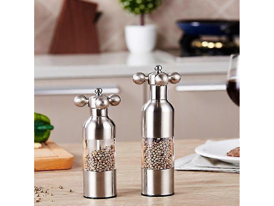 Moedor de sal e pimenta criativo em cerâmica com tampa de aço inoxidável, utensílio de cozinha para presente, 21 cm