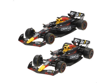 Conjunto De 2 Carros Modelo F1 2024 Oracle Red Bull Rb20, Max Verstappen E Sergio Pérez, 143 Burago