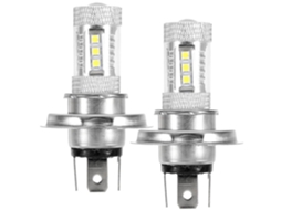 Lâmpada Led H4 80w Prateada, Pacote Com 2, Para Faróis De Carro