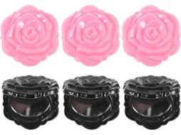 Vintage Dobrável Maquiagem Espelho, Conjunto de 6 Peças, Formato Rosa, Feminino, Fácil de Usar.