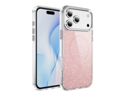 Capa Magsafe Para Iphone 17 Pro Max Com Glitter Reforçado - Transparente