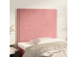 Vidaxl Cabeceira Rosa 90x5x118/128 Cm Veludo