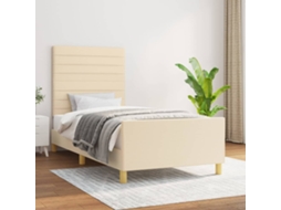 Vidaxl Estrutura de Cama Sem Colchão 80x200 Cm Creme