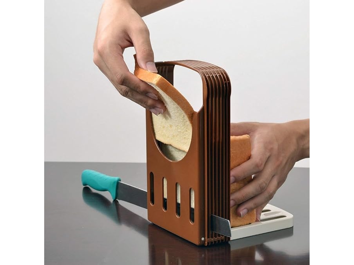 Cortador de Pão Torrado, Guia de Corte para Torradas, Dobrável e Ajustável DUREFORWARD