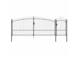 Vidaxl Portão De Jardim Woerden 150 X 400 Cm Aço Cinzeto Trancável