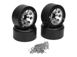 Mali aro de Roda Rc 1.9 Polegada de Liga de Alumínio Estável para Axial Scx10 Ii Iii Prata 4 Peças