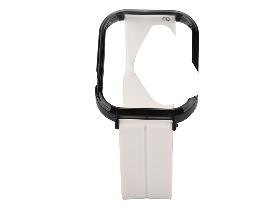Pulseira Magnética de Silicone com Capa Preta para Watch Fit 3 Branco Ajuste Rápido