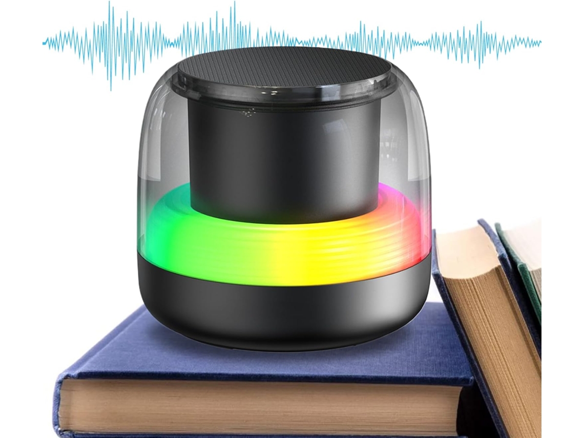 Alto-falantes de mesa, alto-falante sem fio 5.0 com subwoofer e iluminação Rgb Leitor de áudio Portát Gokoco