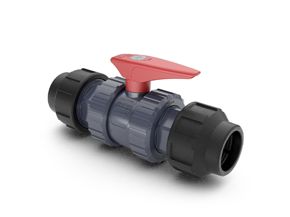 Valvula de Esfera PVC Sem Encaixe 90 C/PTFE HIDROTEN