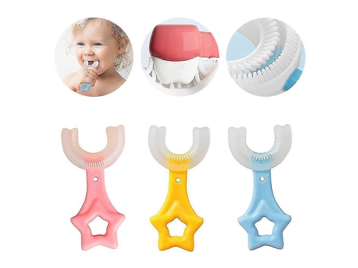 Escova De Dentes Infantil Em Formato De U, 360 Graus, Em Silicone Macio, Para Bebês E Crianças, Ideal Para Higiene Bucal.