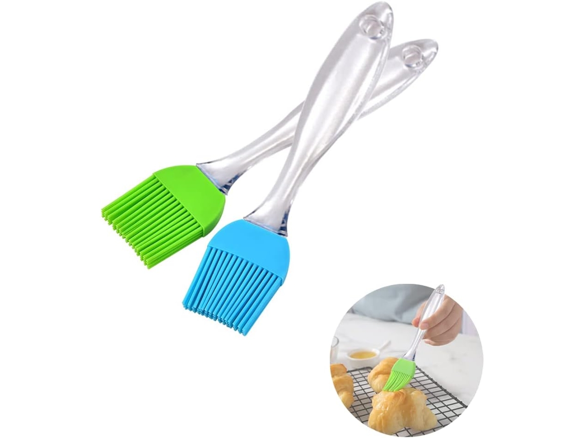 2 Pincéis De Silicone Para Confeitaria - Escova De Grelhador - Para Grelhar, Assar, Mexer E Cozinhar - Azul E Verde