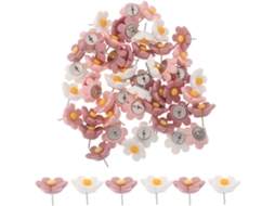 Valiclud 50-tachinhas Decorativas, Design Floral, Resina E Metal, Resistentes À Deformação, Para Escritórios E