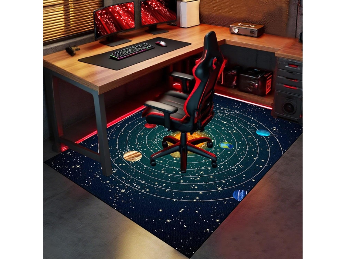Tapete Cadeira Piso Escritório Protetor Antiderrapante 60 X 120 Cm Madeira Gamer, Escritório, Madeira,
