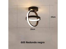(preto 25w) Luminária Led Moderna Para Corredor Em Estilo Nórdico