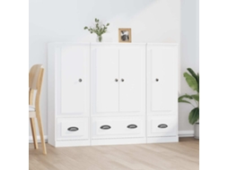 Vidaxl Aparadores Altos 3 Pcs Derivados De Madeira Branco
