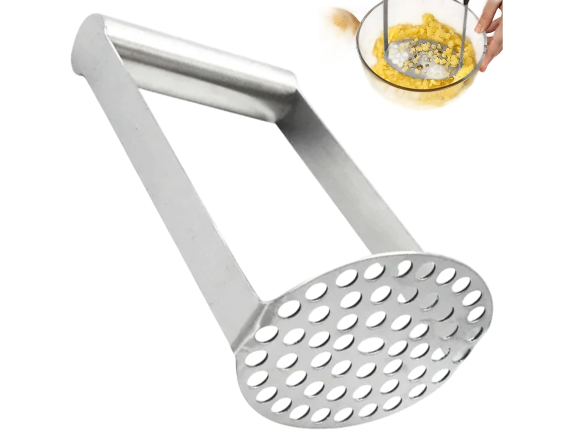 Amassador De Batatas Robusto Em Aço Inoxidável Com Cabo Horizontal