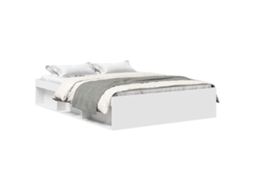 Bed Frame, Bed Frames Vidaxl Branco Madeira Processada (150 X 200 Cm)