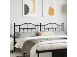 Vidaxl Cabeceira De Substituição 200 Cm Metal Preto