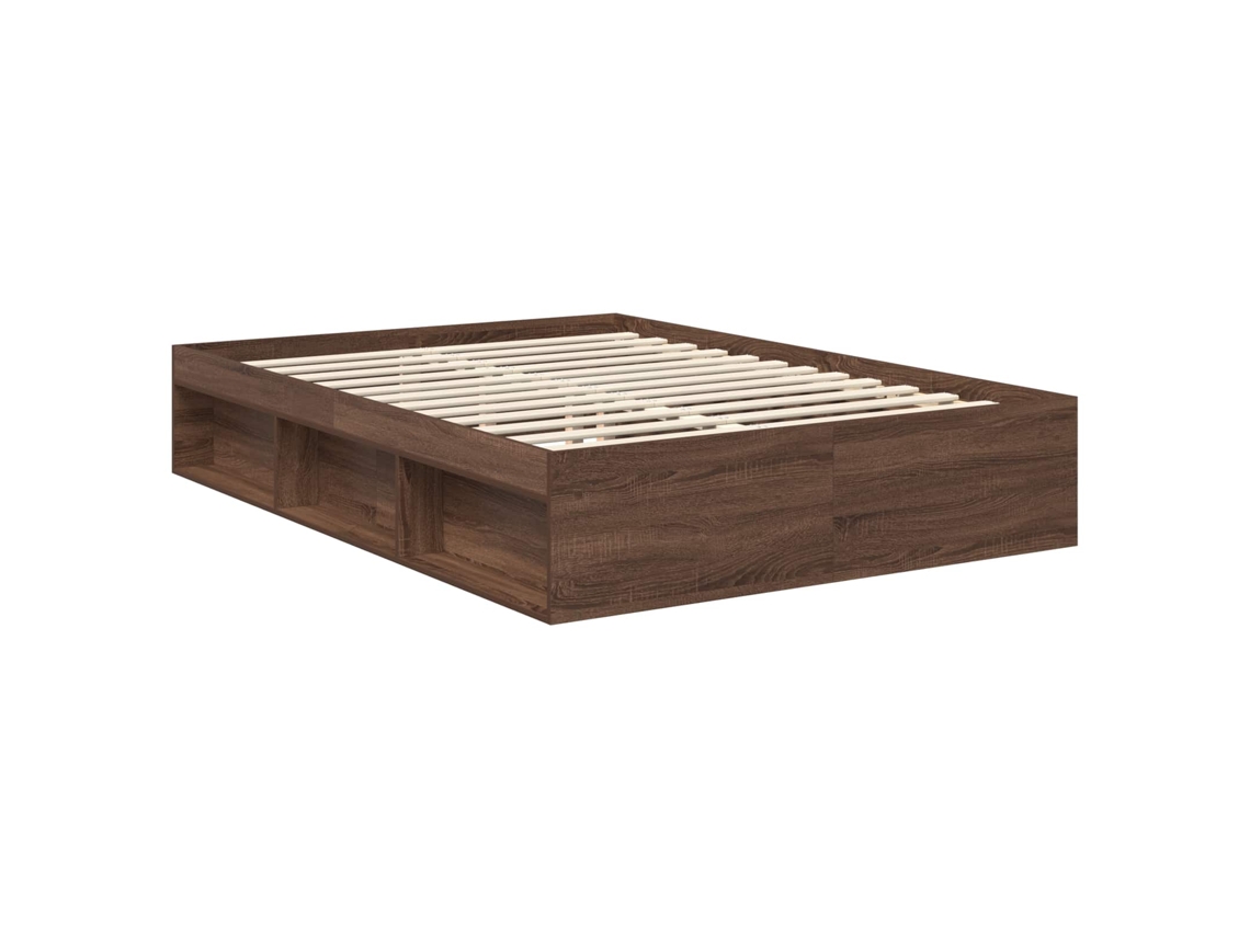Estrutura da Cama com Cabeceira Carvalho Marrom 140x200 cm MAISON EXCLUSIVE