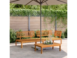 3 Pcs Conjunto De Móveis De Paletes P/ Jardim Acácia Maciça Dkd Home Decor