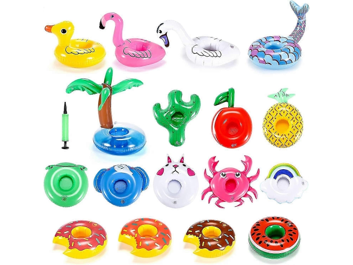 Pacote Com 17 Porta Copos Infláveis, Boias Para Copos De Piscina, Boias Para Bebidas Com Bomba De Ar Para Festas Na Piscina, Natação E Praia PENGDSJE