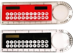 Calculadora Multifuncional Com Energia Solar, Régua Multifuncional Com Transferidor, Acessórios De Escritório, 2 Peças