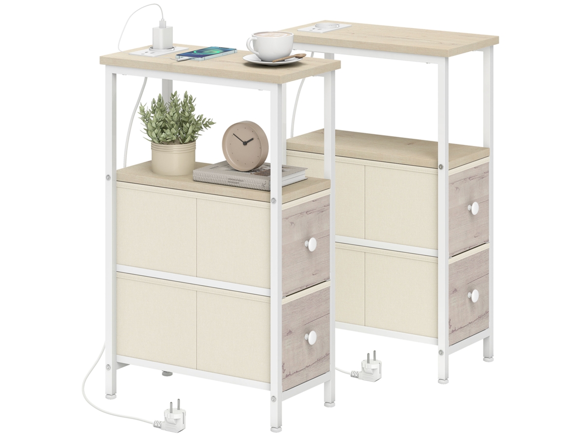 Mesa de apoio em forma de S LAMAISON, 50x50x50cm, branco