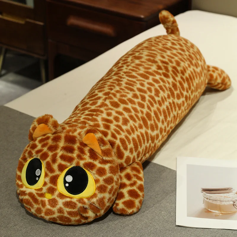 Almofada Decorativa Grande para Adultos em Formato de Gato, Macia e Confortável. MDUG (estampa de Leopardo, 90 Cm)