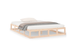 Bed Frame, Bed Frames Vidaxl Marrom Madeira (140 X 190 Cm)