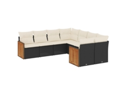Garden Sofa Set, Garden Sofa Sets Vidaxl Preto Rattan / Vime (n/a)
