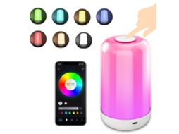 2026 lâmpada de Mesa de Noite Led Inteligente com 7 Cores, Controle Táctil e Bt, Recarregável 3600mah, Portátil para Dormitório e Sala de Estar