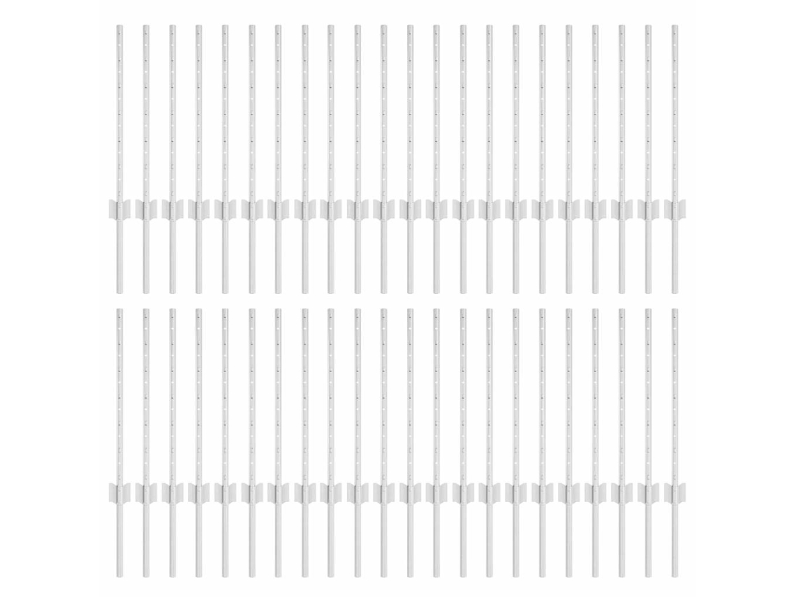 Conjunto 44 Poste De Jardim Vidaxl Prateado Aço (100 Cm)