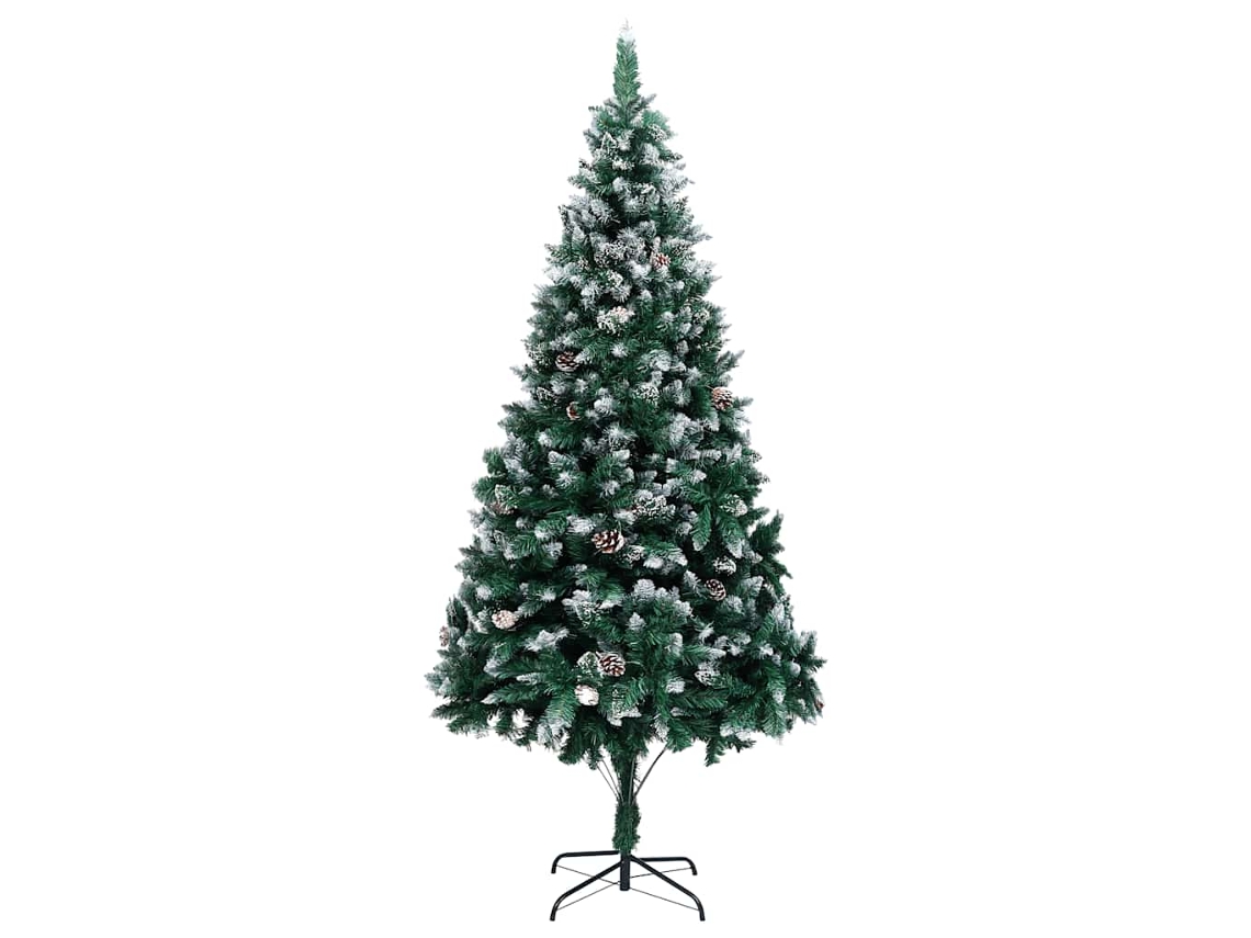Vidaxl Árvore De Natal Artificial Com Pinhas E Neve Branca 240 Cm