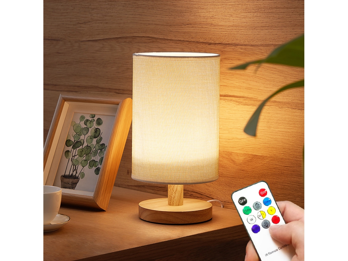 Rebe-lâmpada De Mesa Noturna Led Moderna Quente Usb Cor Bege Com Controle Remoto Para Quarto E Escritório
