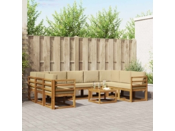 Vidaxl Conjunto De Sofás Para Exterior 10 Unid. Natural E Bege