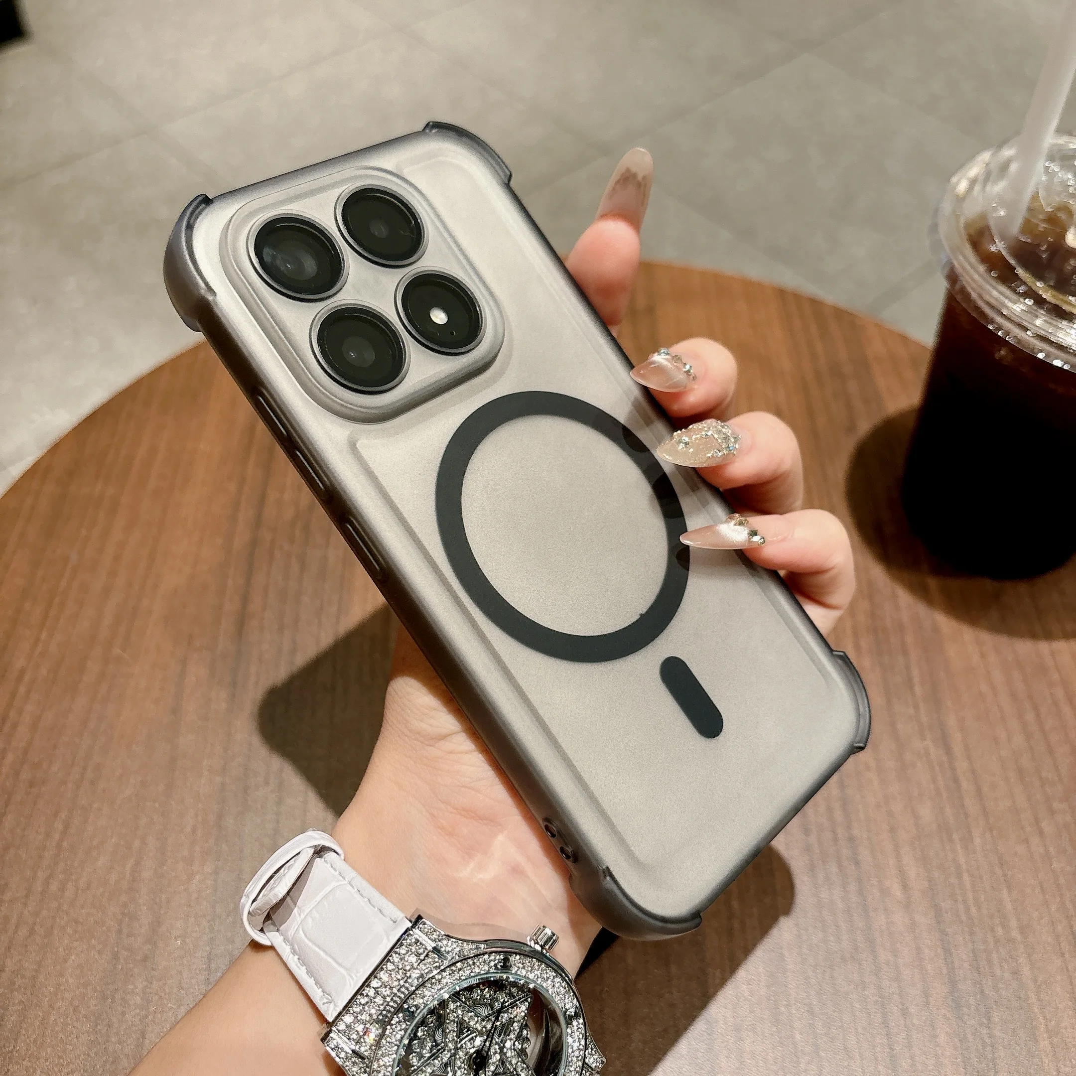 Capa De Celular Em Silicone Macio Fosco (preta, Xiaomi 17 Pro), Compatível Com Função Magnética.
