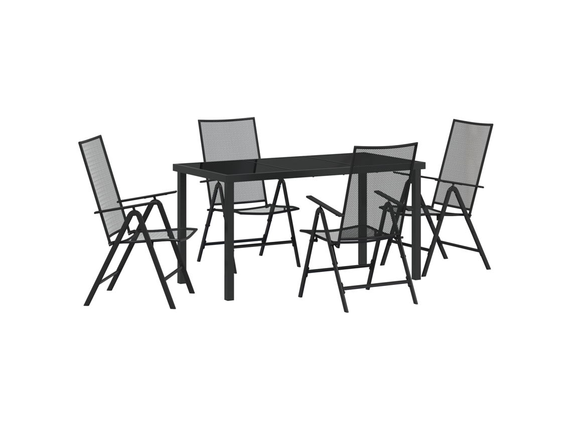 Conjunto 5 De Jantar De Jardim De Vidaxl Em Aço Antracite