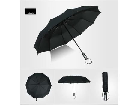 Guarda-chuva Resistente De Homem Kimiss Kiss Antivento Antiturbilhão Vento Abertura Preto