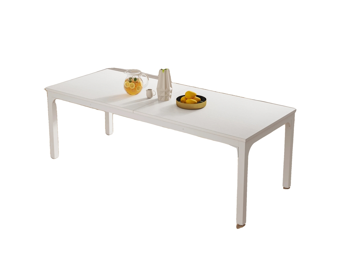 Mesa De Jantar, Forma Retangular, Para Até 10 Pessoas, Branco