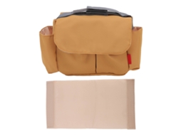 Organizador multifuncional impermeável para carrinho de bebê em nylon, com grande capacidade, amarelo.