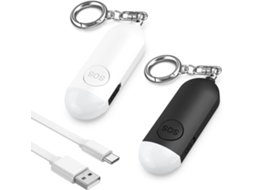 Dois alarmes pessoais para idosos, chaveiro com alarme alto de 130 dB, alarme Safesound para crianças, alto-falantes duplos Slowmoose