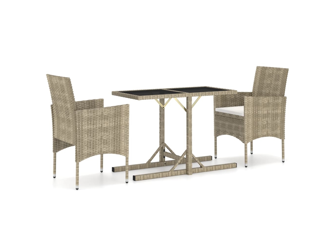 Dining Set, Dining Sets Vidaxl Bege Rattan / Vime (n/a)