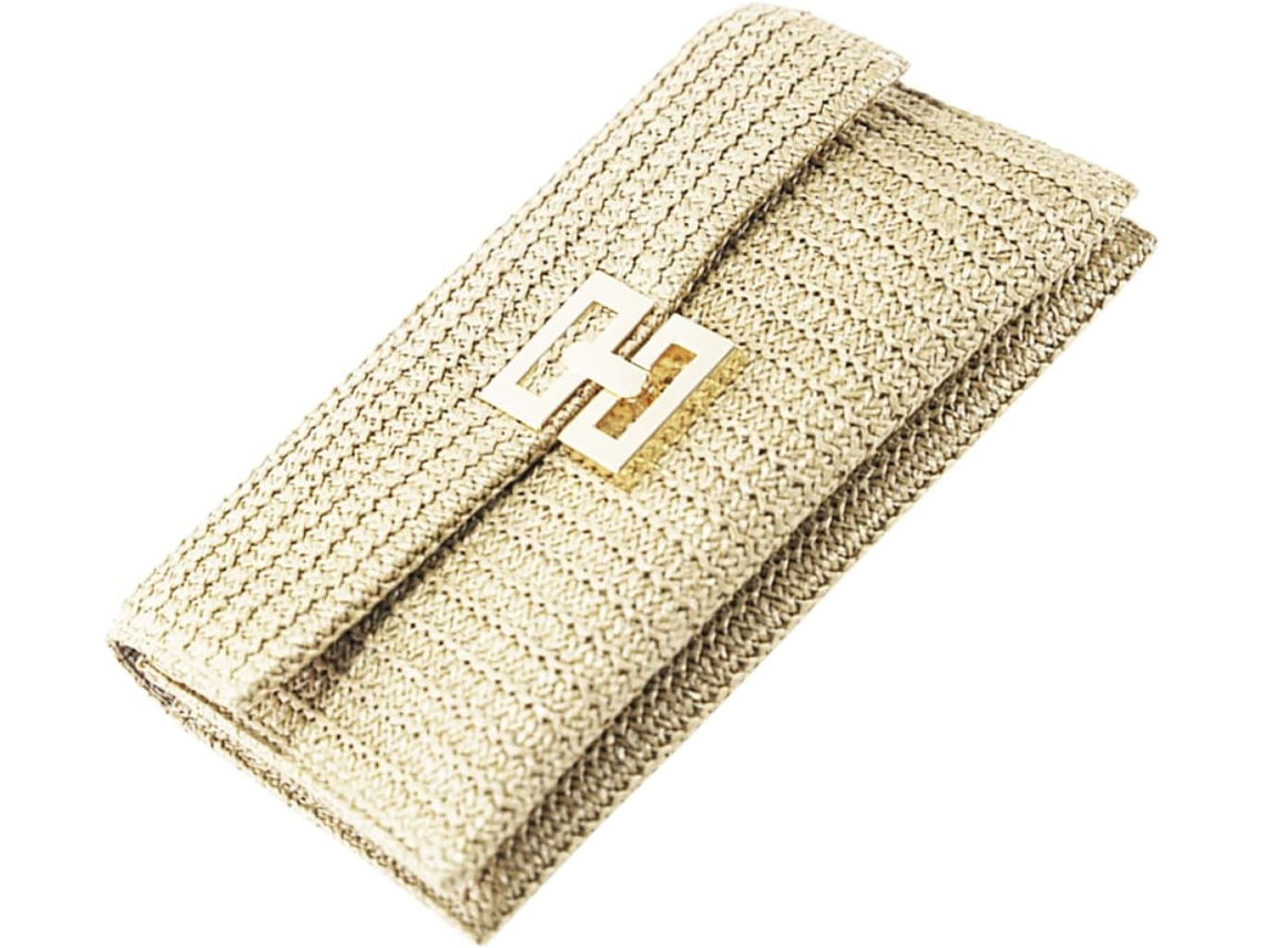 Clutch Rústica De Poliéster Trançado Para Mulheres, Bolsa De Mão Portátil E Resistente A Impactos.