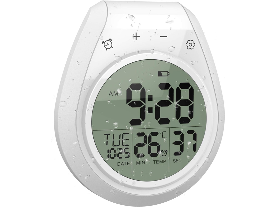Relógio De Chuveiro Digital A Prova Dágua Com Timer E Display Lcd Zeuxo