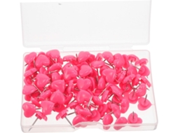Conjunto de 100 Alfinetes em formato de coração para murais, ideais para fixar fotos em quartos, mesas e espaços diversos.