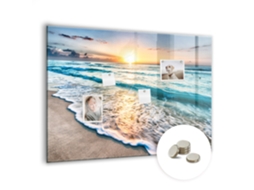 Quadro Magnético Areia Do Mar Na Praia Para A Cozinha Espelharte (100x70 Cm)