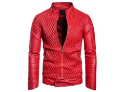 2026 chaqueta de Moto de Cuero Falso Con Cuello Alto para Hombre Mystdiy