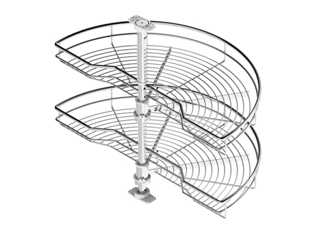 Bandeja giratória cromada 180ºclassic D750 com eixo regulável em altura 40Kg MC