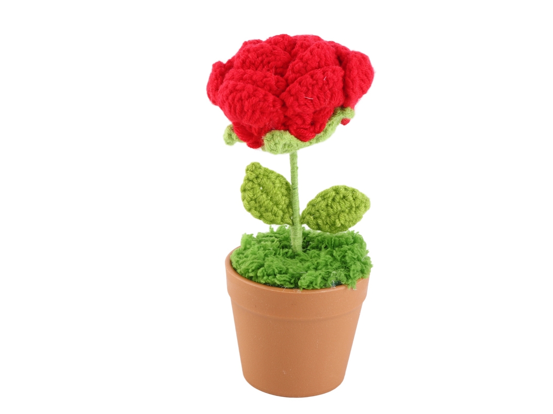 Planta de Rosa Crochê LAXISCREED para Decoração