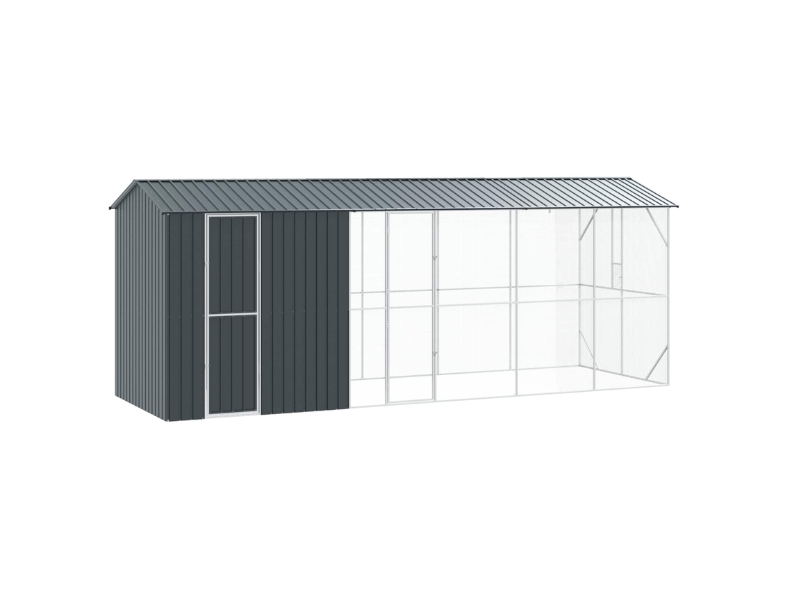Vidaxl Gaiola Para Pássaros Antracite 645 X 208 X 247 Cm